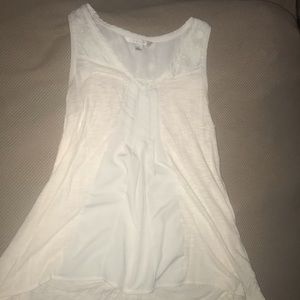 Lauren Conrad white lace flowy tank